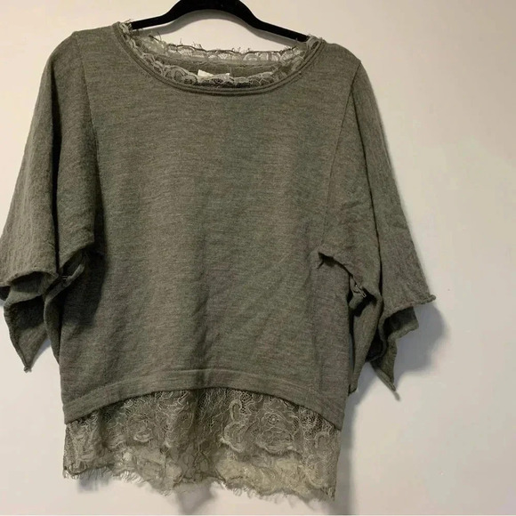 Wrap 100% merino  wool army green sweater - Picture 1 of 5